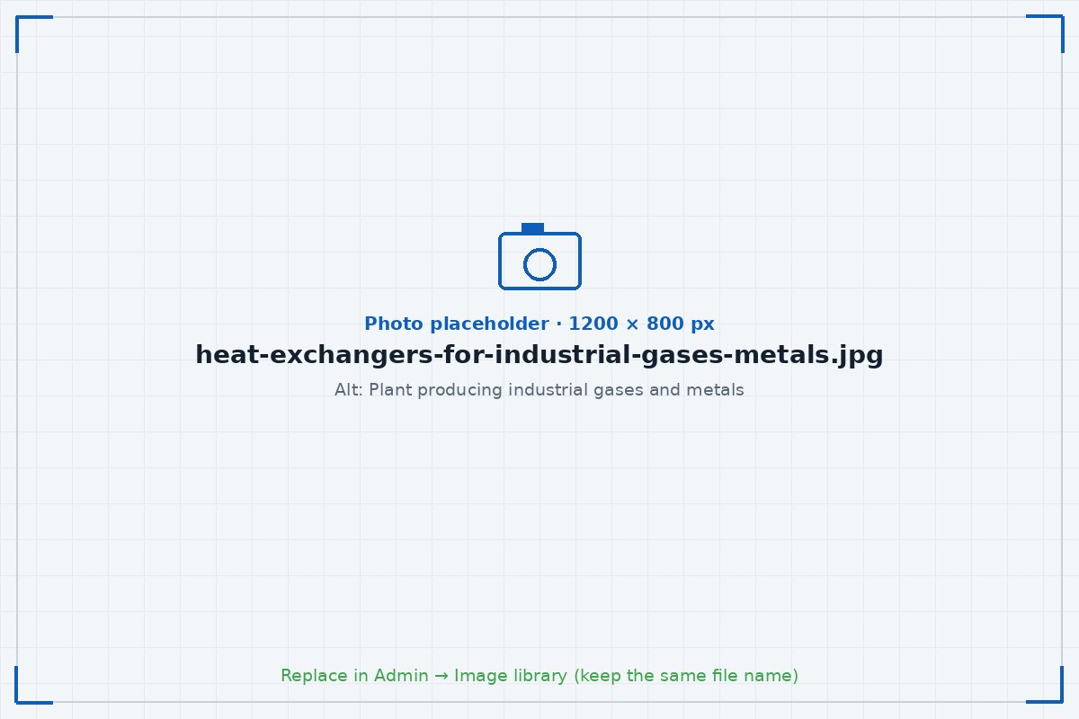 Plant producing industrial gases and metals
